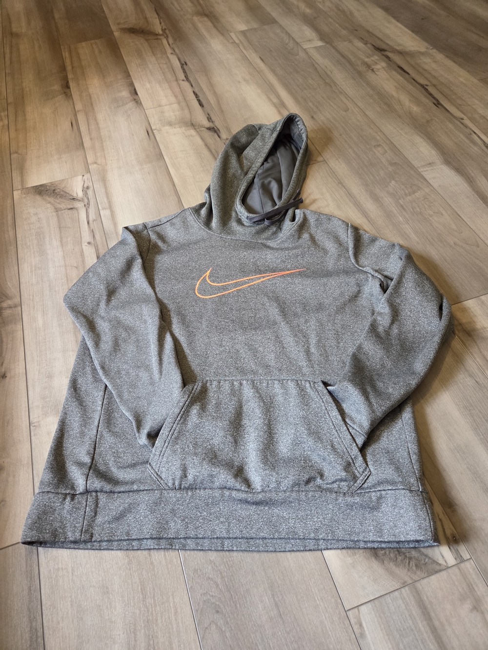 Nike Gray Hoodie with Orange Swoosh